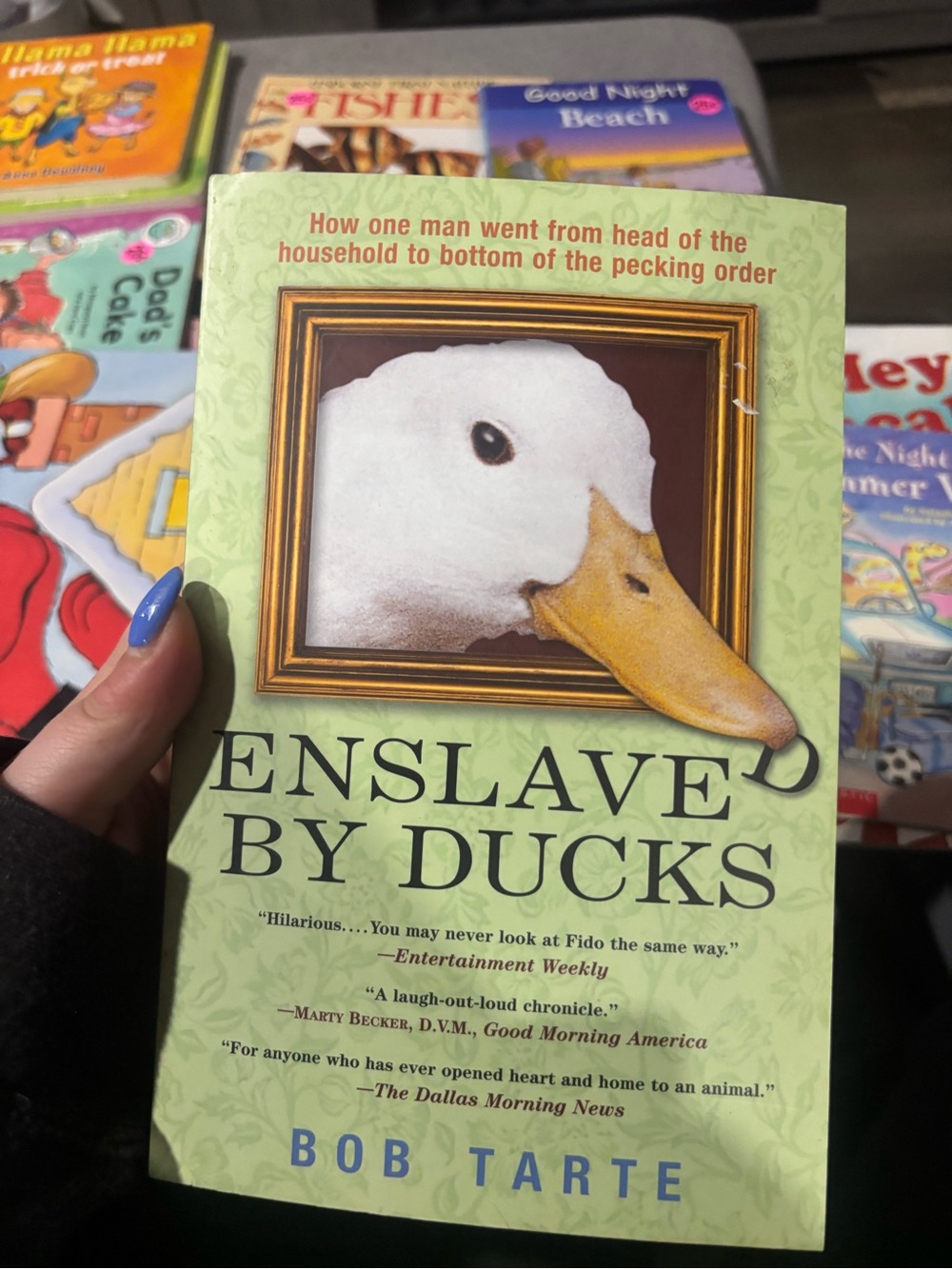 tarte Green Cover Book Featuring White Duck Portrait